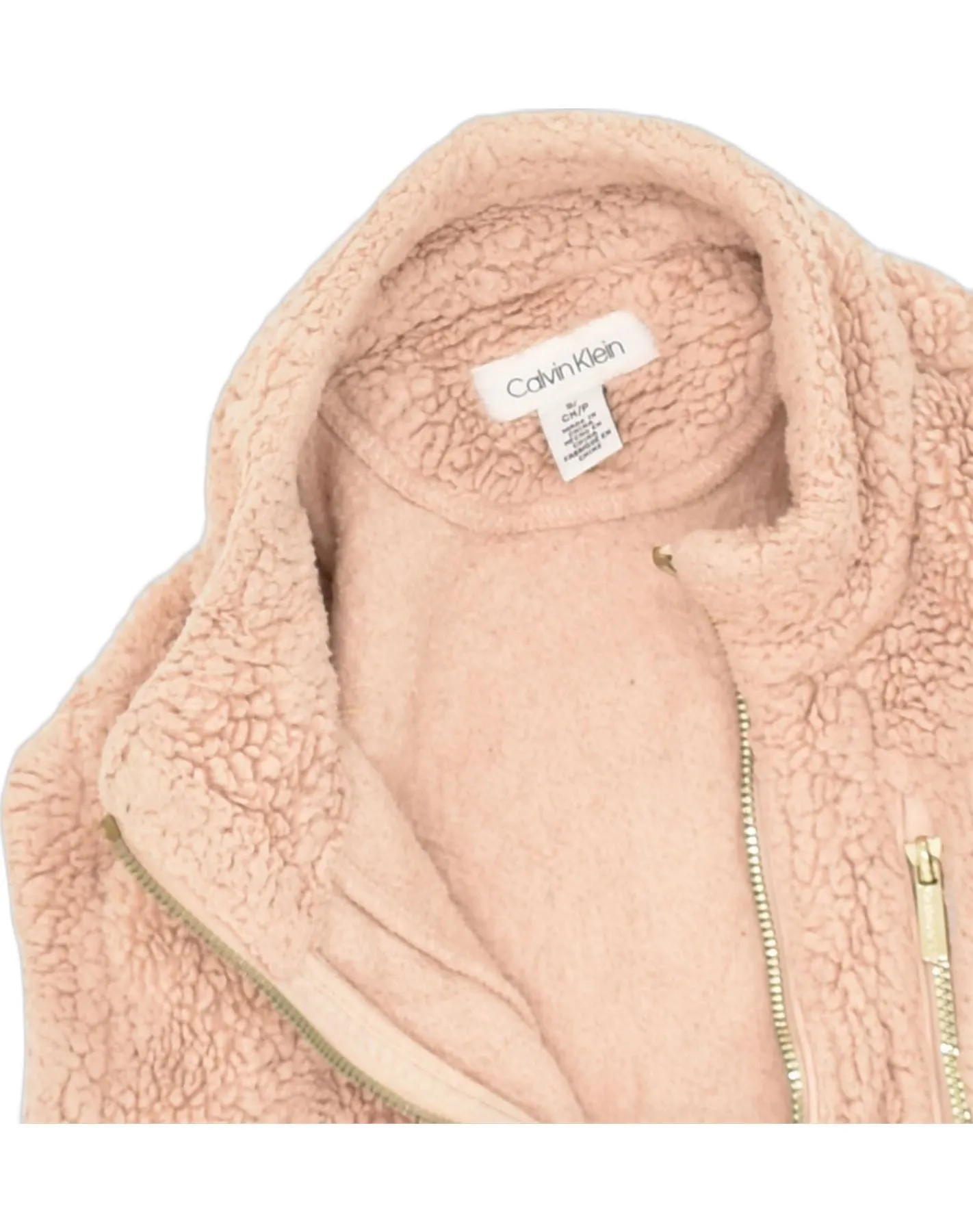 CALVIN KLEIN Womens Fleece Gilet UK 10 Small Pink Polyester
